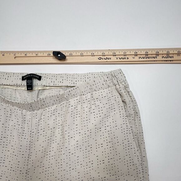 Eileen Fisher Pants Sz Medium White Tapered Elastic Waist Tencel Viscose Career - Picture 7 of 9